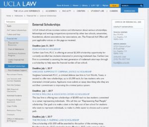 Law Firm Scholarships on UCLA Website